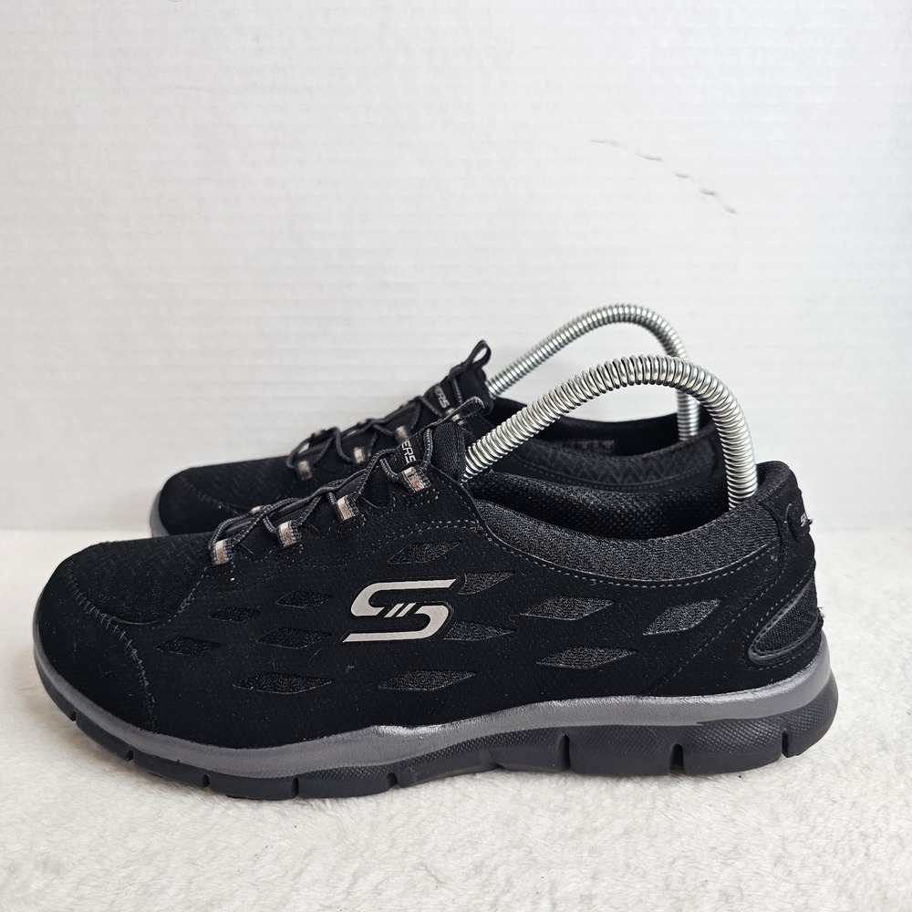 Skechers Gratis Full Circle Slip On Shoes Women's 9 Black 22604 Sneakers